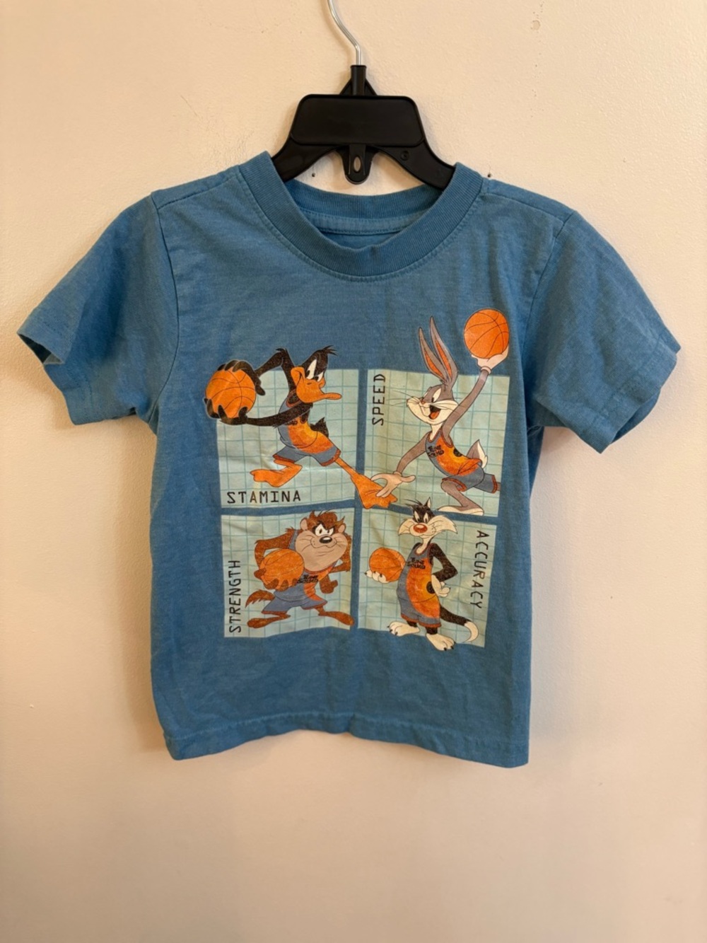 Space jam Looney Tunes Blue Basketball Graphic Tee for Kids 5 years